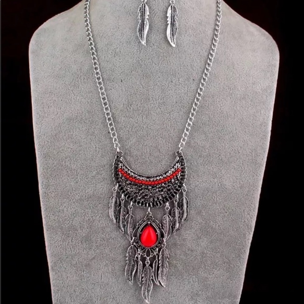 ✨Boho Gypsy Silver Statement Necklace✨